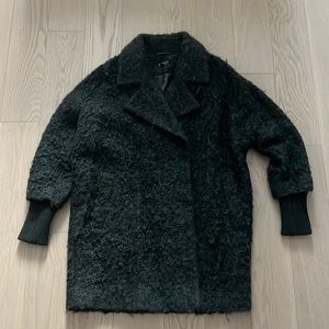 Oversized mohair & wool blend coat